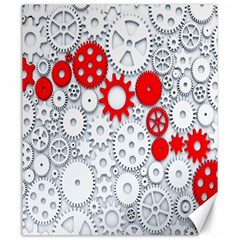 Iron Chain White Red Canvas 20  X 24   by Mariart