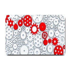 Iron Chain White Red Small Doormat  by Mariart