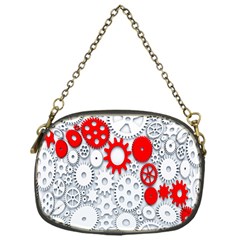 Iron Chain White Red Chain Purses (one Side)  by Mariart