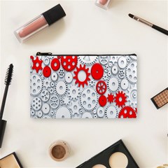 Iron Chain White Red Cosmetic Bag (small)  by Mariart