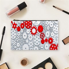 Iron Chain White Red Cosmetic Bag (medium)  by Mariart