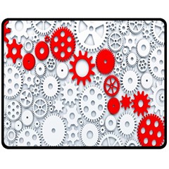 Iron Chain White Red Fleece Blanket (medium)  by Mariart