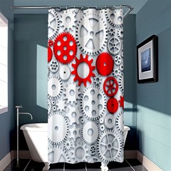 Iron Chain White Red Shower Curtain 36  X 72  (stall)  by Mariart