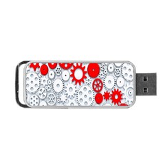 Iron Chain White Red Portable Usb Flash (one Side) by Mariart