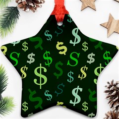 Money Us Dollar Green Ornament (Star)