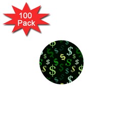 Money Us Dollar Green 1  Mini Buttons (100 pack) 