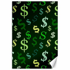 Money Us Dollar Green Canvas 20  X 30   by Mariart