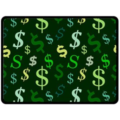 Money Us Dollar Green Double Sided Fleece Blanket (Large) 