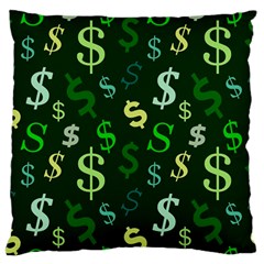 Money Us Dollar Green Large Flano Cushion Case (One Side)