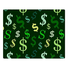 Money Us Dollar Green Double Sided Flano Blanket (Large) 