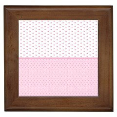 Love Polka Dot White Pink Line Framed Tiles