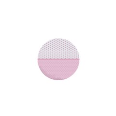 Love Polka Dot White Pink Line 1  Mini Magnets