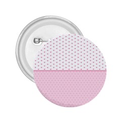 Love Polka Dot White Pink Line 2 25  Buttons