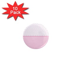 Love Polka Dot White Pink Line 1  Mini Magnet (10 Pack) 