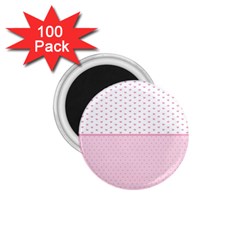 Love Polka Dot White Pink Line 1 75  Magnets (100 Pack) 