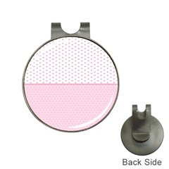 Love Polka Dot White Pink Line Hat Clips With Golf Markers by Mariart