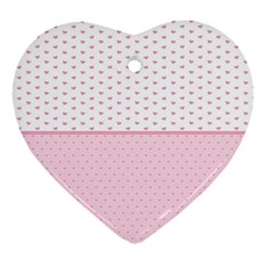 Love Polka Dot White Pink Line Heart Ornament (two Sides)