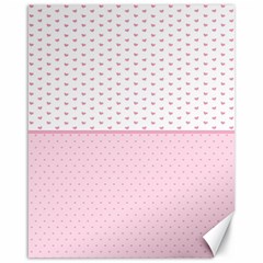 Love Polka Dot White Pink Line Canvas 16  X 20  