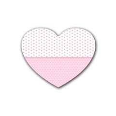 Love Polka Dot White Pink Line Heart Coaster (4 Pack)  by Mariart