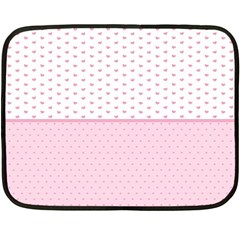 Love Polka Dot White Pink Line Double Sided Fleece Blanket (mini)  by Mariart