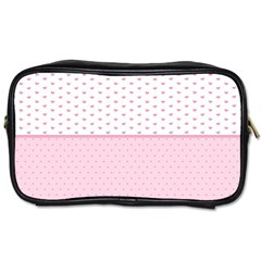 Love Polka Dot White Pink Line Toiletries Bags 2-side by Mariart