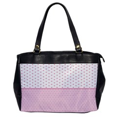 Love Polka Dot White Pink Line Office Handbags