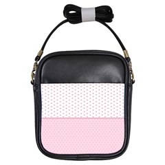 Love Polka Dot White Pink Line Girls Sling Bags