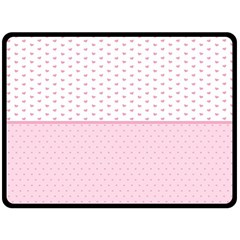 Love Polka Dot White Pink Line Fleece Blanket (large) 