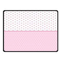 Love Polka Dot White Pink Line Fleece Blanket (small)