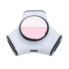 Love Polka Dot White Pink Line 3-port Usb Hub by Mariart