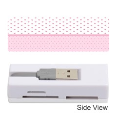 Love Polka Dot White Pink Line Memory Card Reader (stick)  by Mariart