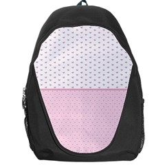 Love Polka Dot White Pink Line Backpack Bag