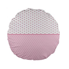 Love Polka Dot White Pink Line Standard 15  Premium Round Cushions by Mariart