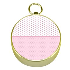 Love Polka Dot White Pink Line Gold Compasses by Mariart