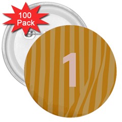 Number 1 Line Vertical Yellow Pink Orange Wave Chevron 3  Buttons (100 Pack)  by Mariart