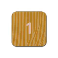 Number 1 Line Vertical Yellow Pink Orange Wave Chevron Rubber Coaster (square)  by Mariart