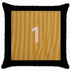 Number 1 Line Vertical Yellow Pink Orange Wave Chevron Throw Pillow Case (black)