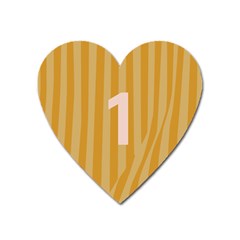 Number 1 Line Vertical Yellow Pink Orange Wave Chevron Heart Magnet