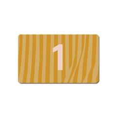 Number 1 Line Vertical Yellow Pink Orange Wave Chevron Magnet (name Card) by Mariart