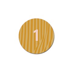 Number 1 Line Vertical Yellow Pink Orange Wave Chevron Golf Ball Marker (4 Pack) by Mariart