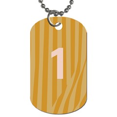 Number 1 Line Vertical Yellow Pink Orange Wave Chevron Dog Tag (two Sides) by Mariart