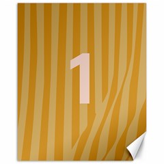 Number 1 Line Vertical Yellow Pink Orange Wave Chevron Canvas 16  X 20  