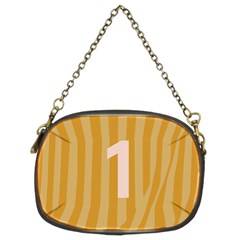 Number 1 Line Vertical Yellow Pink Orange Wave Chevron Chain Purses (two Sides) 