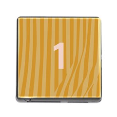 Number 1 Line Vertical Yellow Pink Orange Wave Chevron Memory Card Reader (square) by Mariart