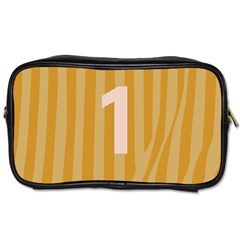 Number 1 Line Vertical Yellow Pink Orange Wave Chevron Toiletries Bags