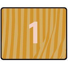 Number 1 Line Vertical Yellow Pink Orange Wave Chevron Fleece Blanket (medium)  by Mariart