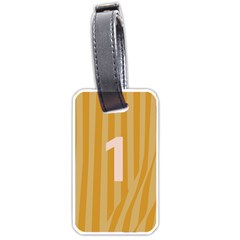 Number 1 Line Vertical Yellow Pink Orange Wave Chevron Luggage Tags (one Side)  by Mariart