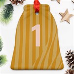 Number 1 Line Vertical Yellow Pink Orange Wave Chevron Bell Ornament (Two Sides) Back