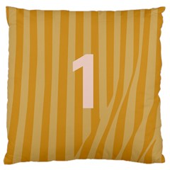 Number 1 Line Vertical Yellow Pink Orange Wave Chevron Large Cushion Case (one Side) by Mariart