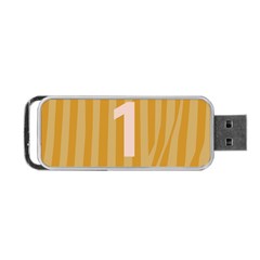 Number 1 Line Vertical Yellow Pink Orange Wave Chevron Portable Usb Flash (one Side) by Mariart